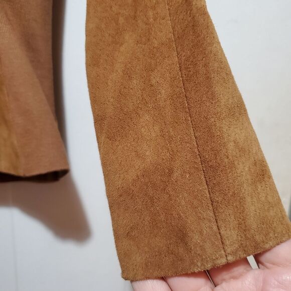 Soia & Kyo Genuine Pig Suede Zipper Jacket Stretchy Side Panels Size XS - Picture 11 of 16